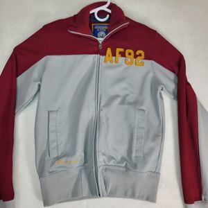 Abercrombie & Fitch Mens Medium Collegiate Apparel Red Gray Jacket vintage Y2k